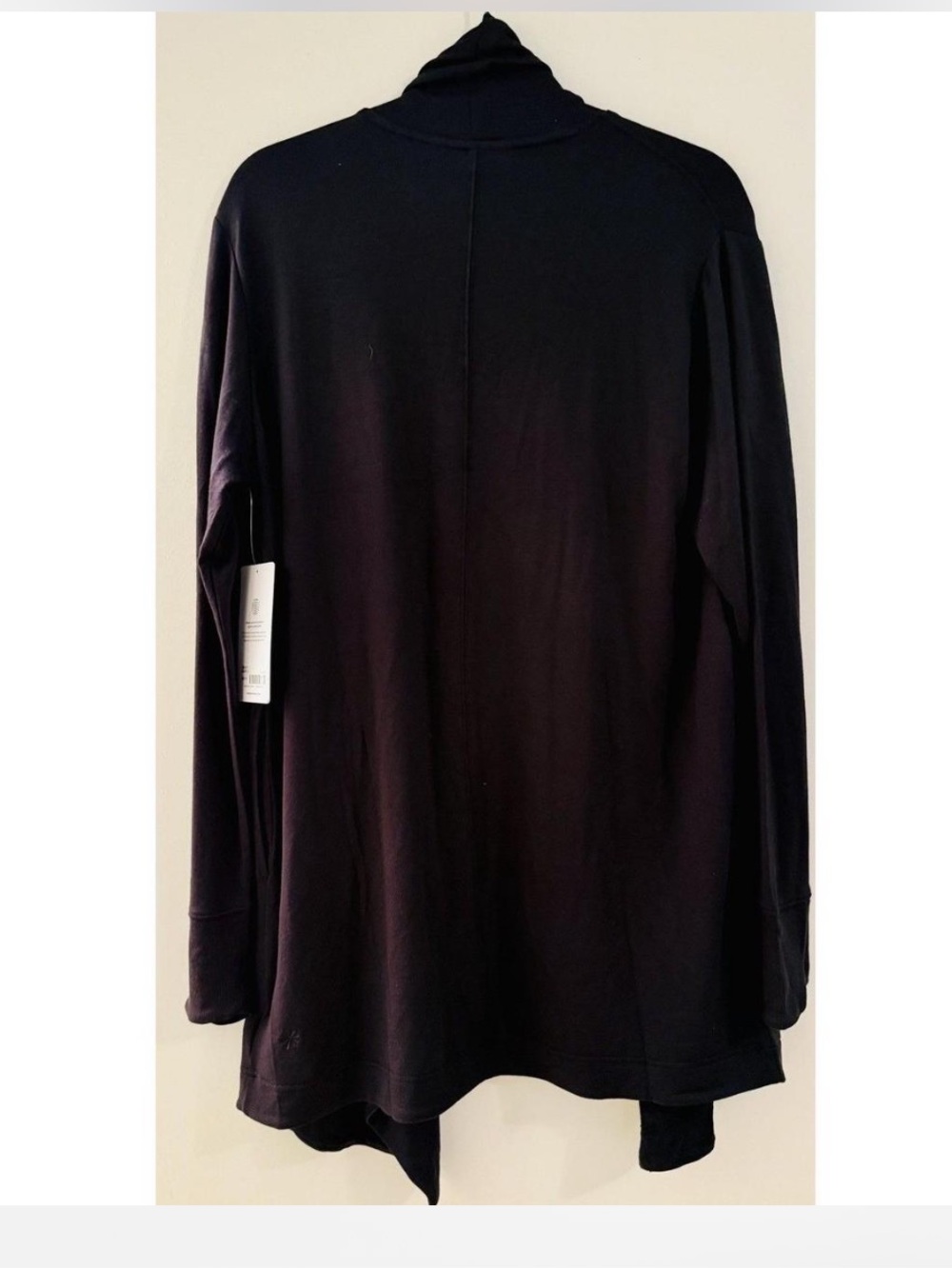 Athleta Black Lightweight Draped Open-Front Cardigan - Picture 3 of 7